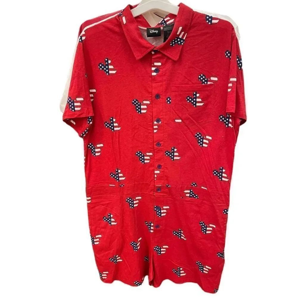 Disney Americana PatrioticāRomper Mickey Mouse jumpsuit MediumāNwt